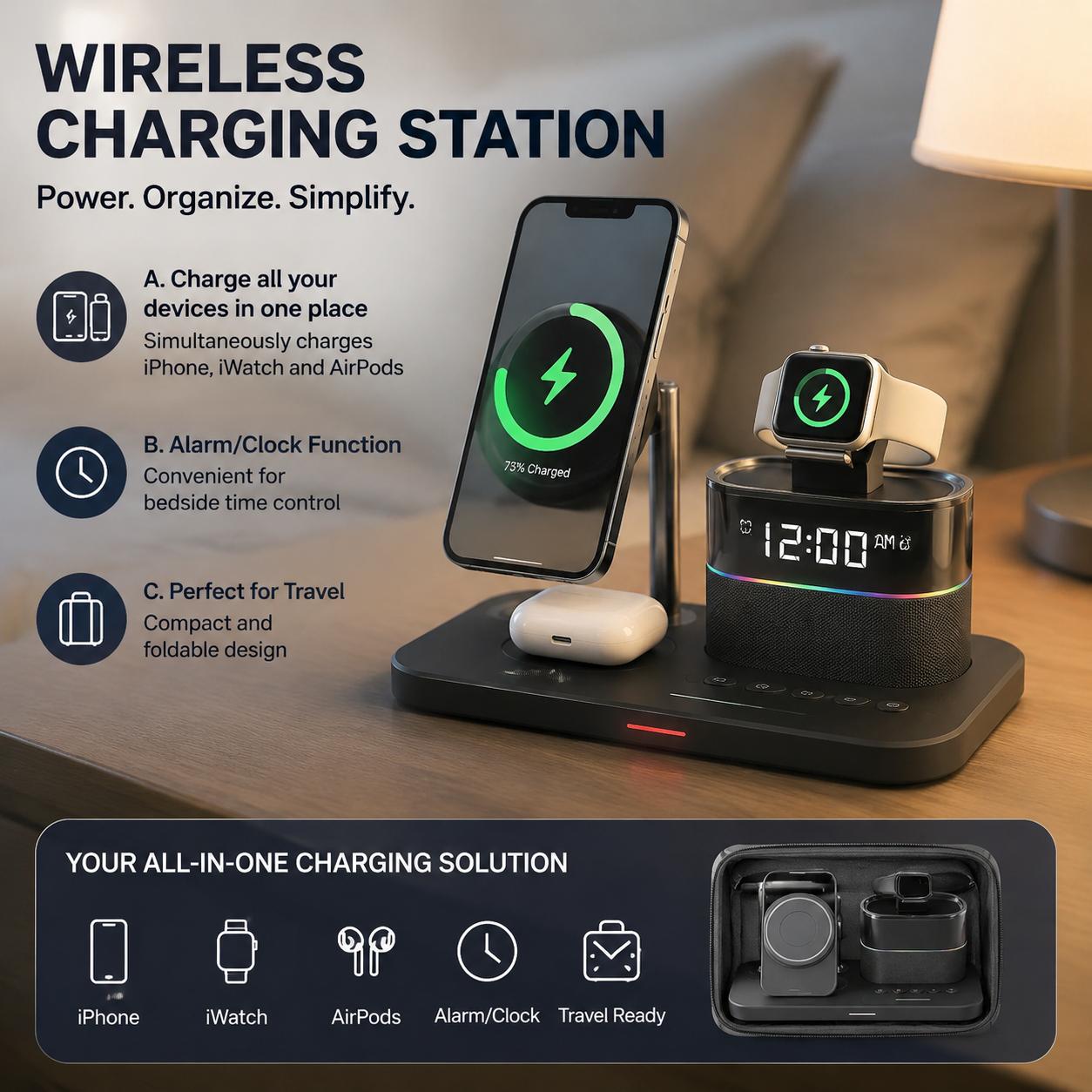 Home Office Call Center - Magnetische Kabellose Ladestation für Phone-Serien 12