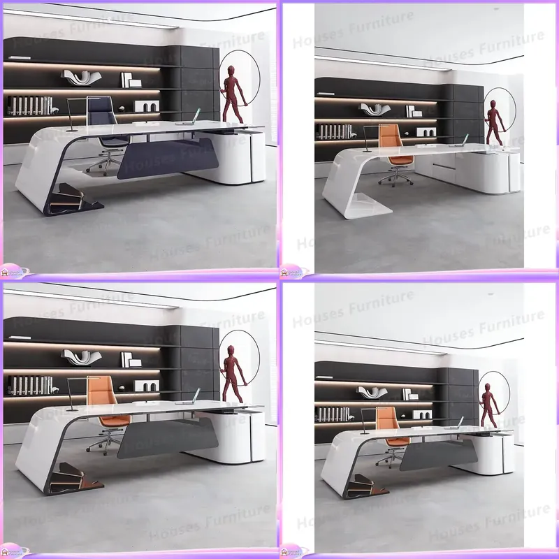 Home Office 2024 - 2024 Moderner Luxus-Schreibtisch Holz-Manager-Bürotisch Arbeitsplatz Computertisch