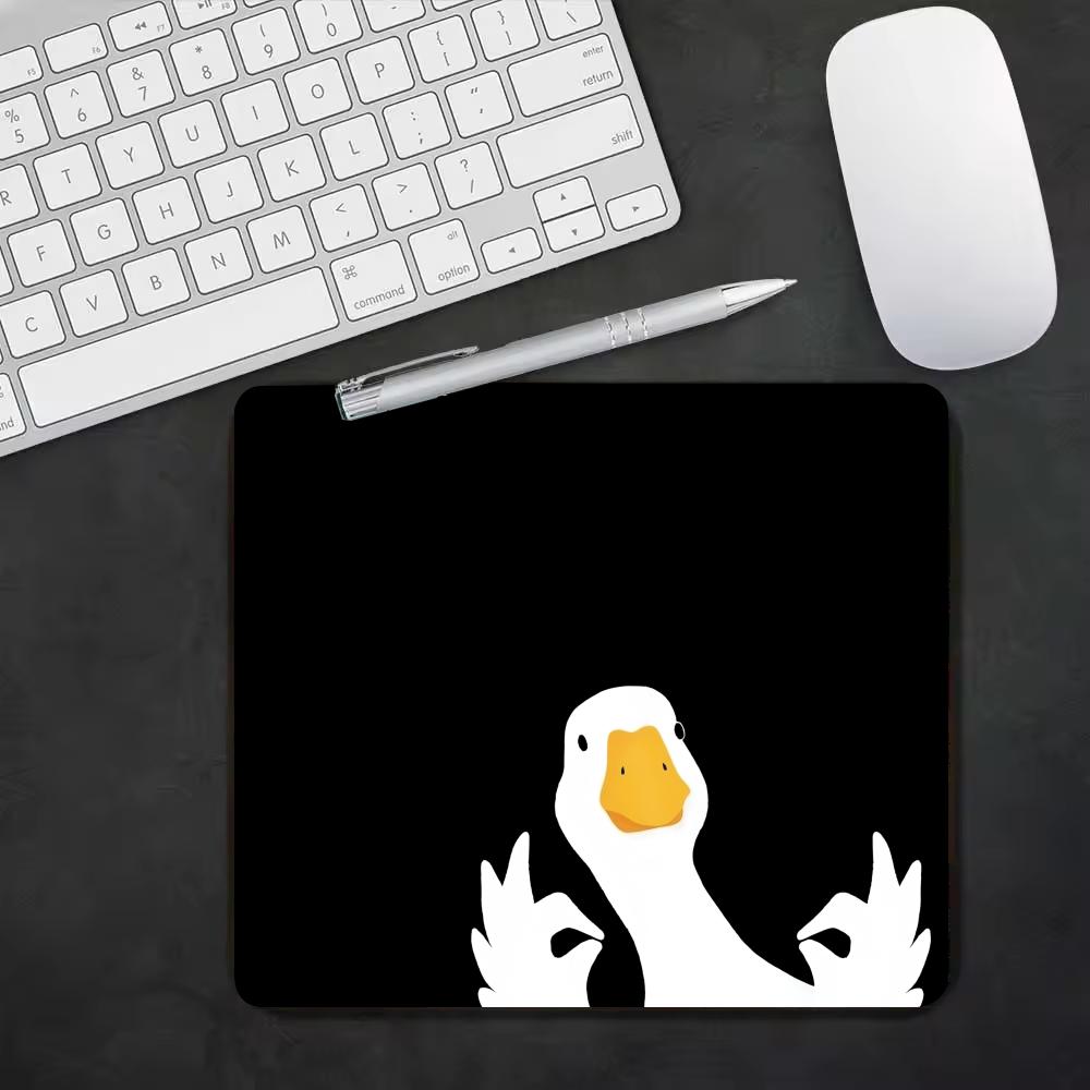 Home Office Background - Niedliches Mauspad mit weißem Gänsemuster, schwarzer