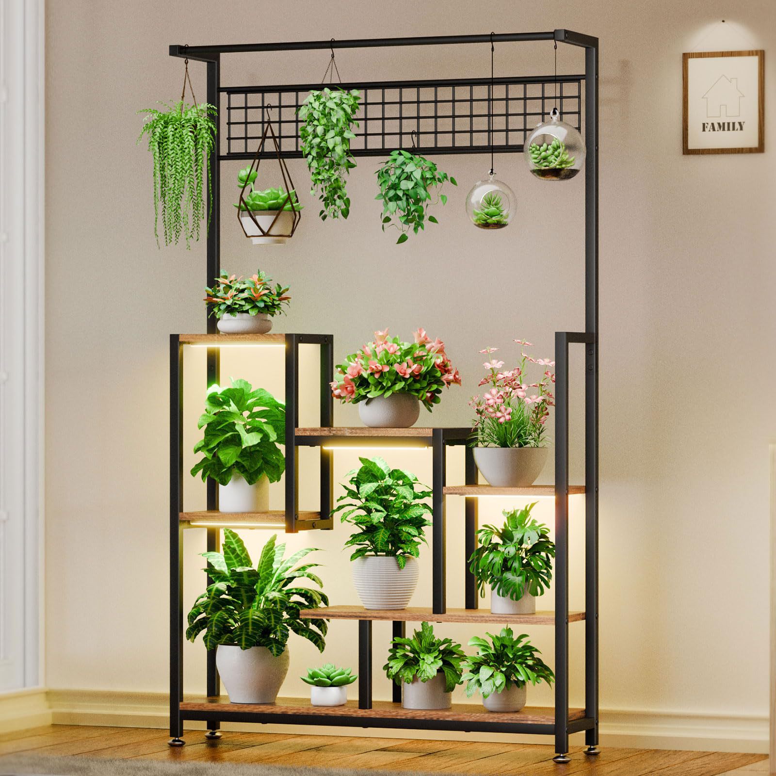 Bookcase Wood Shelf - Modernes Garten-Wohnzimmer Metall-Holz Aufbewahrungsregal Bücherregal Eisen