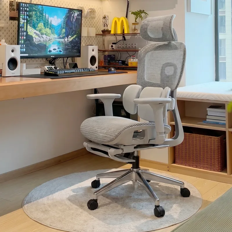 Home Office Work - Ergonomischer Bürostuhl mit Lendenwirbelstütze, verstellbarer Computer-Schreibtischstuhl