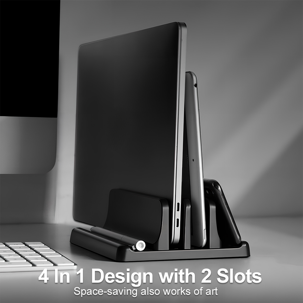 Home Office Call Center - 4-in-1 Laptop-Ständer Vertikal Verstellbare Breite Platzsparender