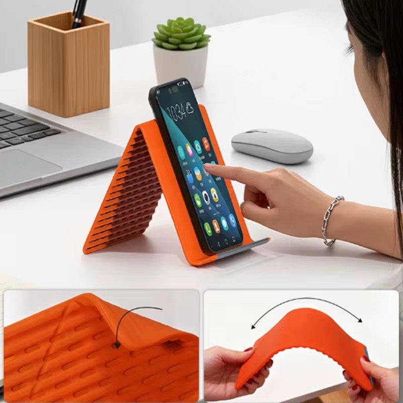 Home Office Pc - Flexibler, faltbarer Silikon-Handyhalter, tragbarer, verstellbarer Multi-Winkel-Tischständer