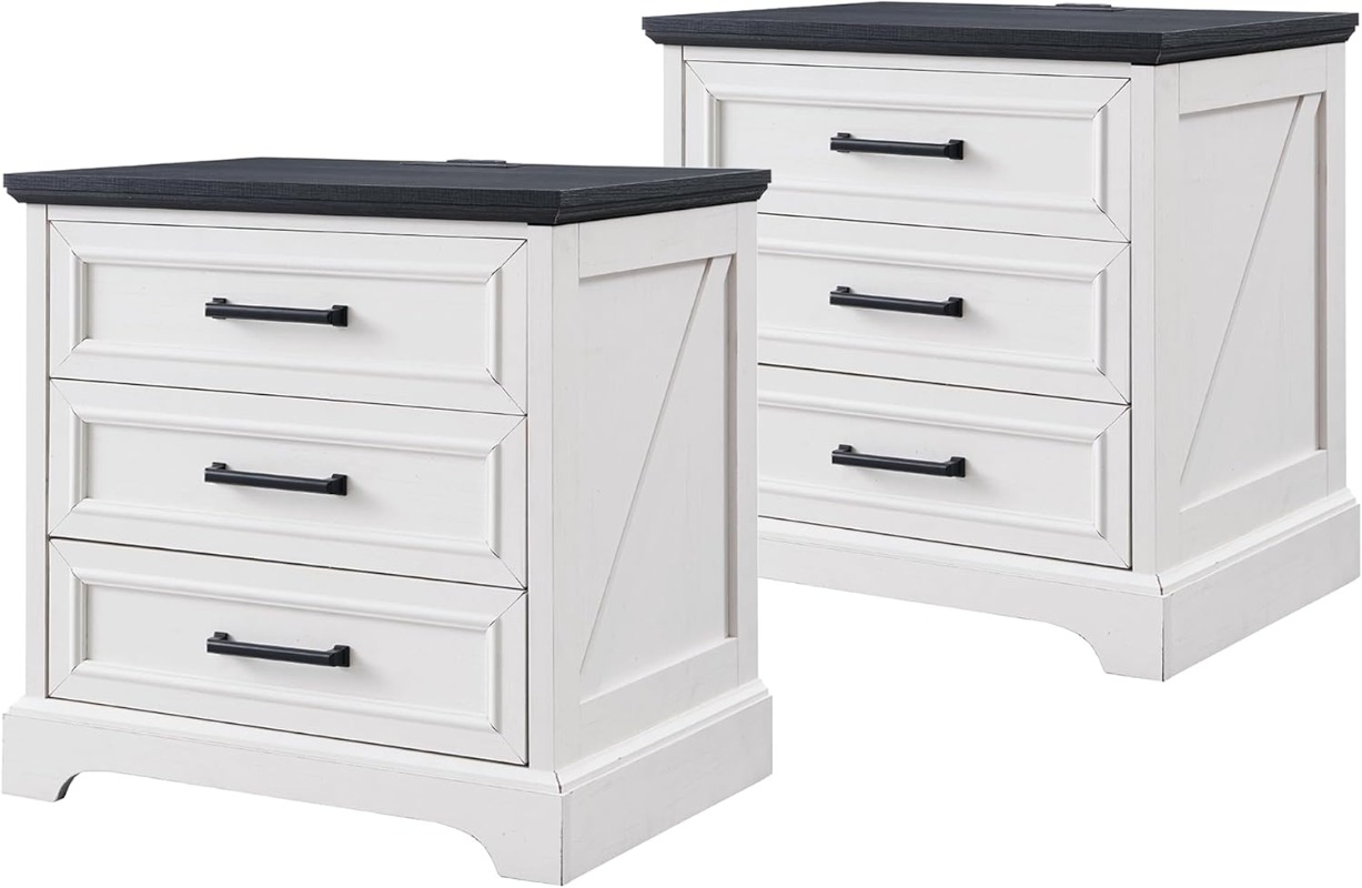Desk Drawer Small - ACCOHOHO Farmhouse Nachttische, 2er-Set, 56 cm