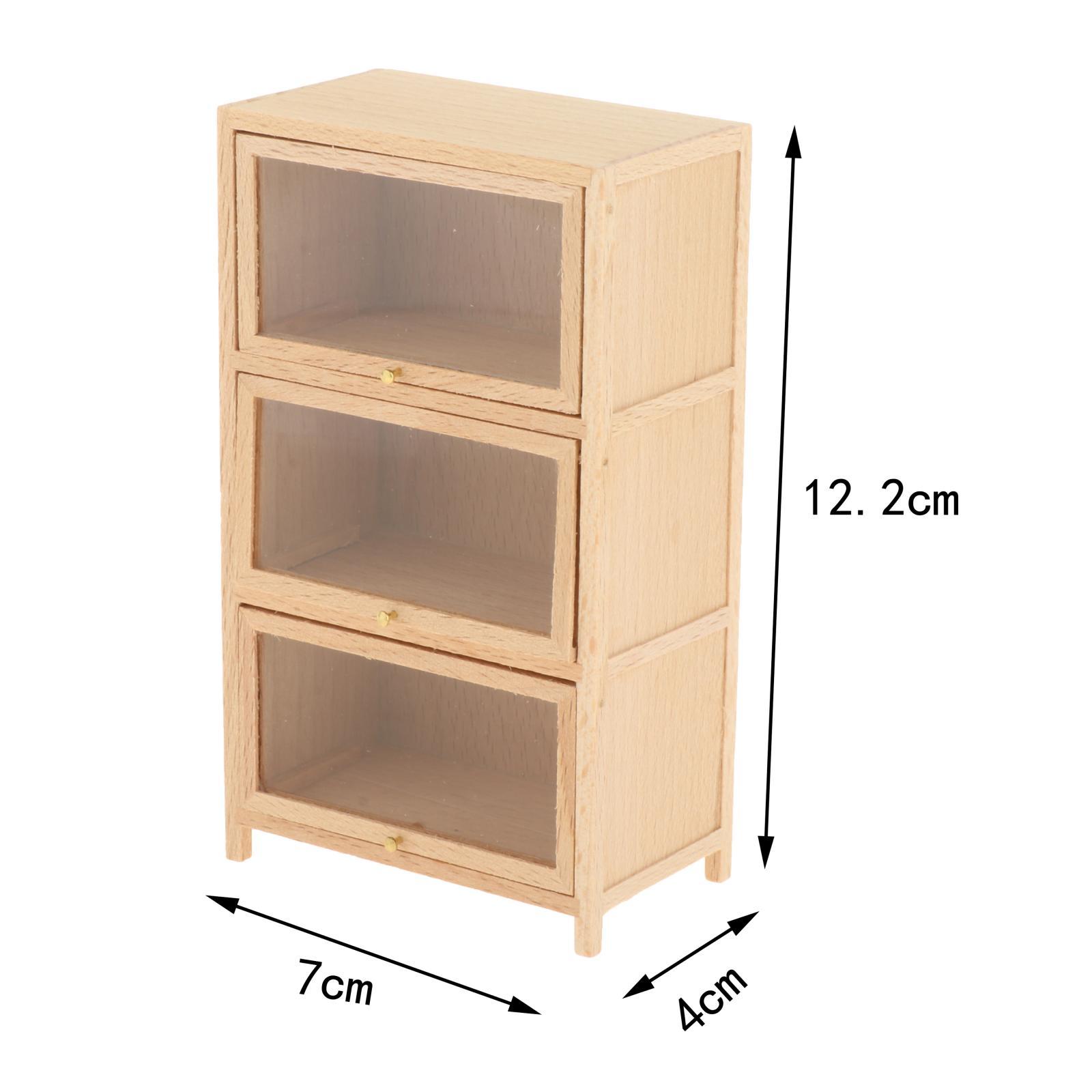 Bookcase Wood Shelf - 1:12 Puppenhaus Holz-Bücherregal Möbel Dreistöckiges Bücherregal
