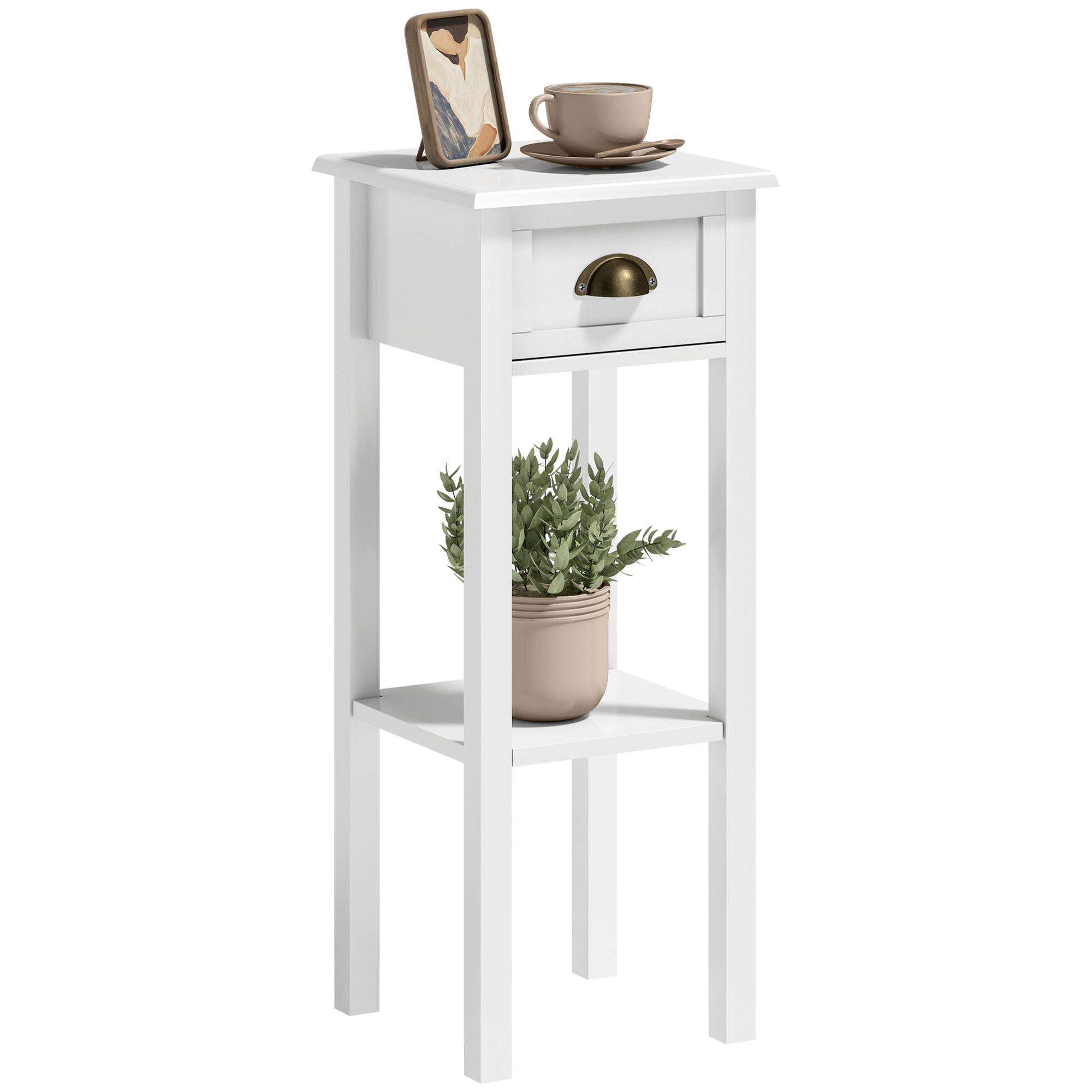 Desk Drawer Small - Homcom Schmaler Beistelltisch mit Schublade und