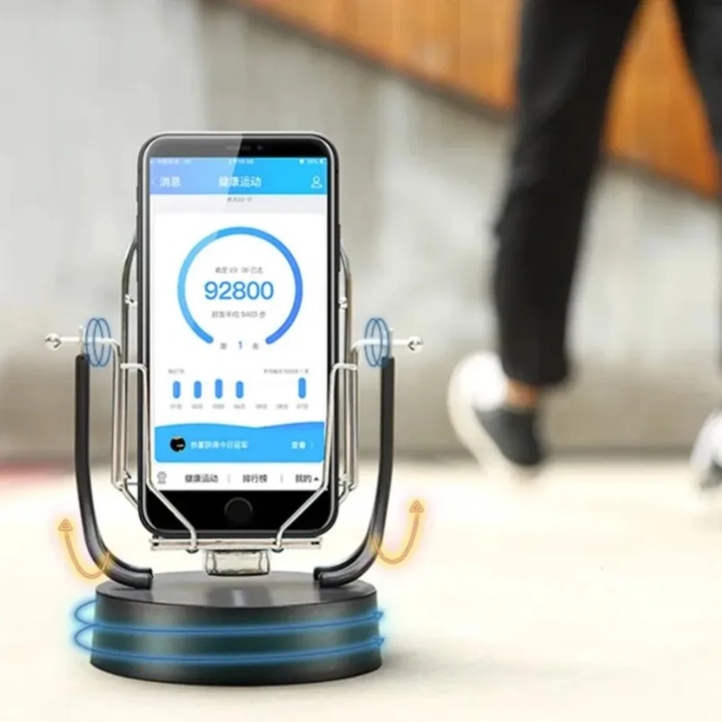Home Office Call Center - Automatischer Telefon-Schwingungs-Schüttler mit Schrittzähler, geräuschloser Metallständer