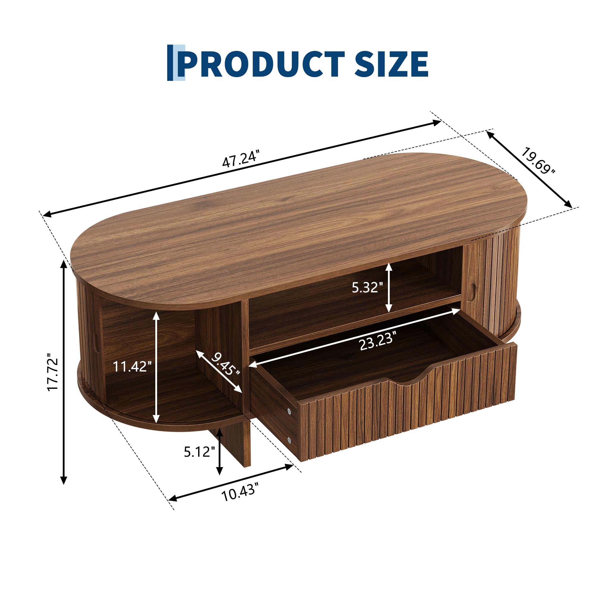 47,2 Zoll ovaler Couchtisch mi – Desk Drawer Small Bewertung und Preis