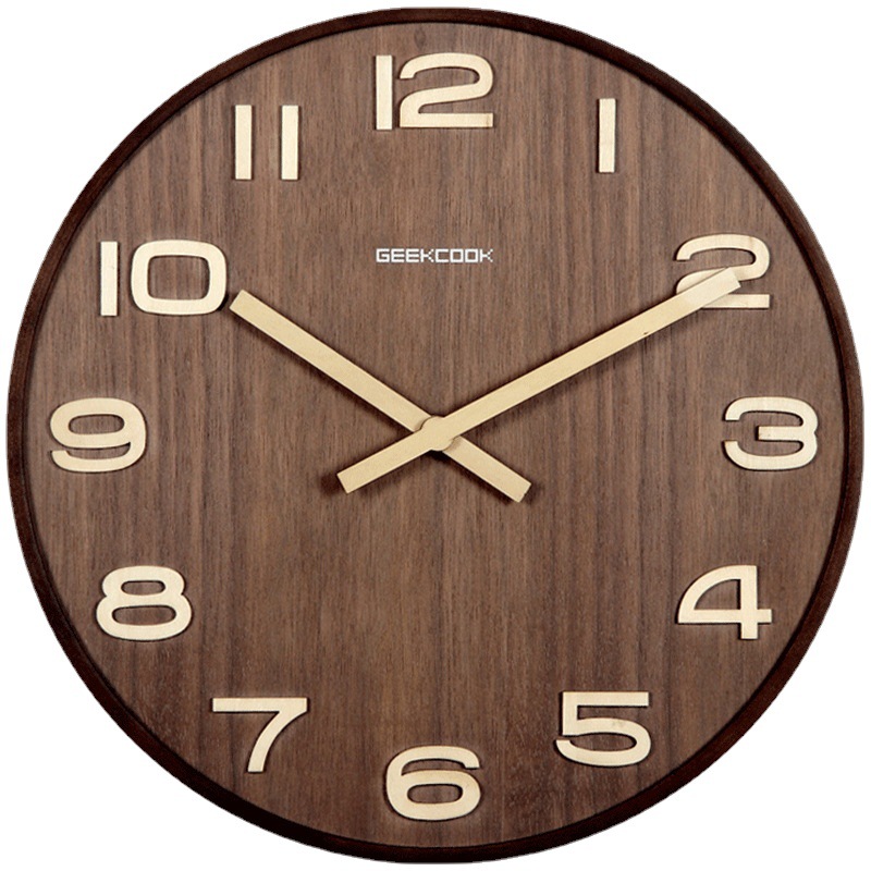 Massivholz-Wanduhr, Geräuschlo – Home Office Background Bewertung und Preis