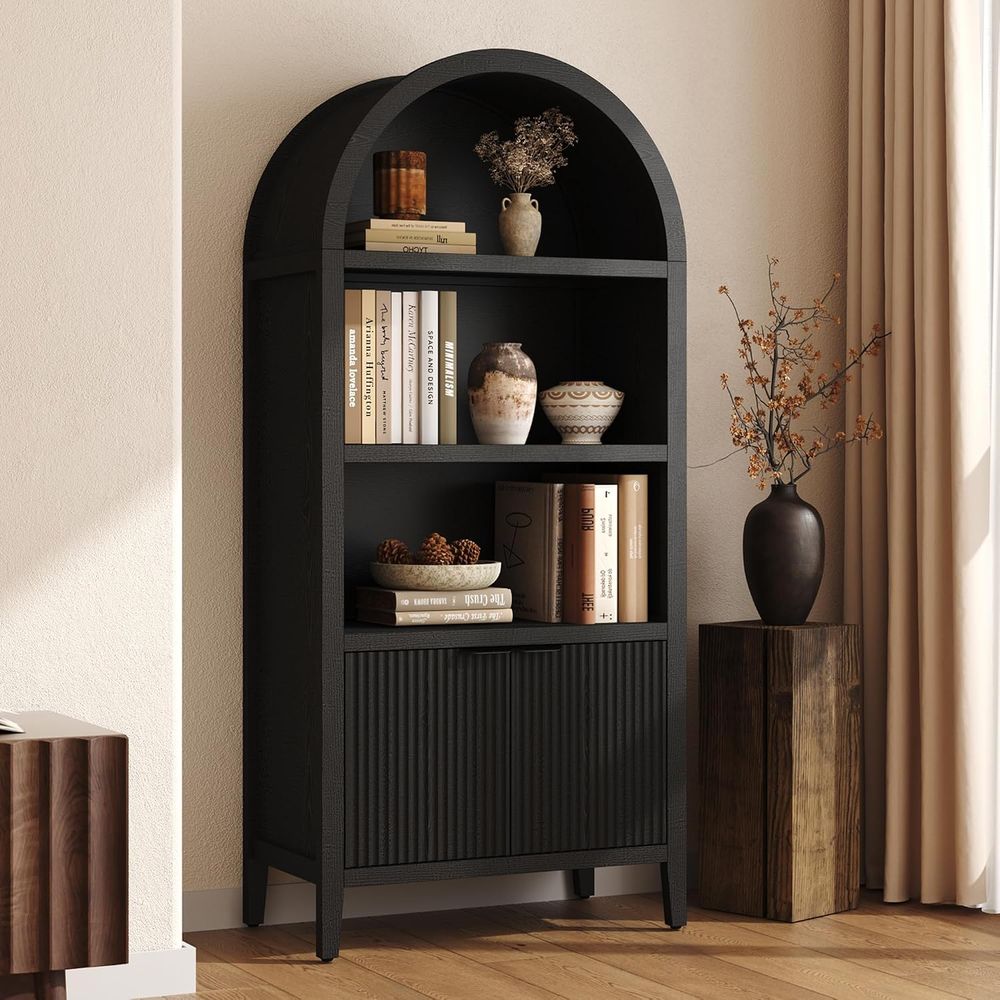 Yusong 71 Zoll hohes gewölbtes – Bookcase Wood Shelf Bewertung und Preis