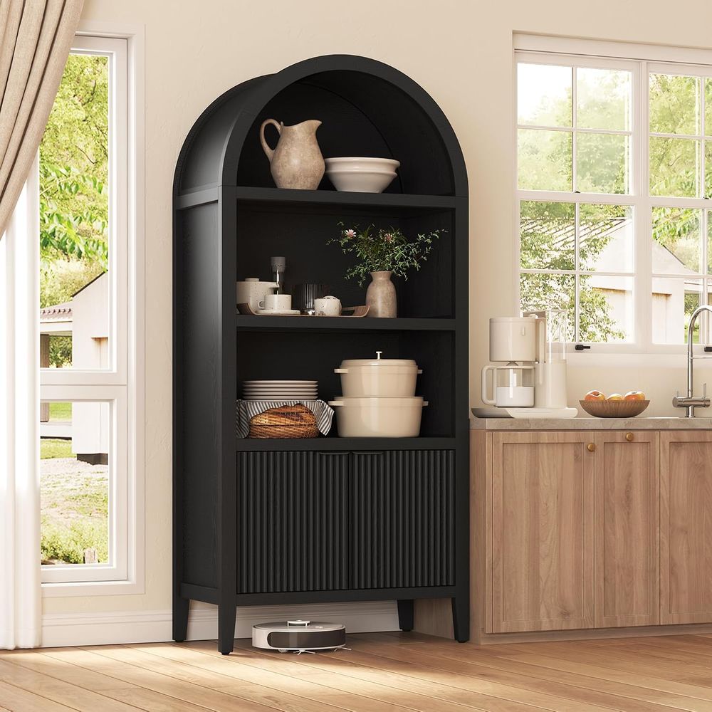 Yusong 71 Zoll hohes gewölbtes – Bookcase Wood Shelf Bewertung und Preis