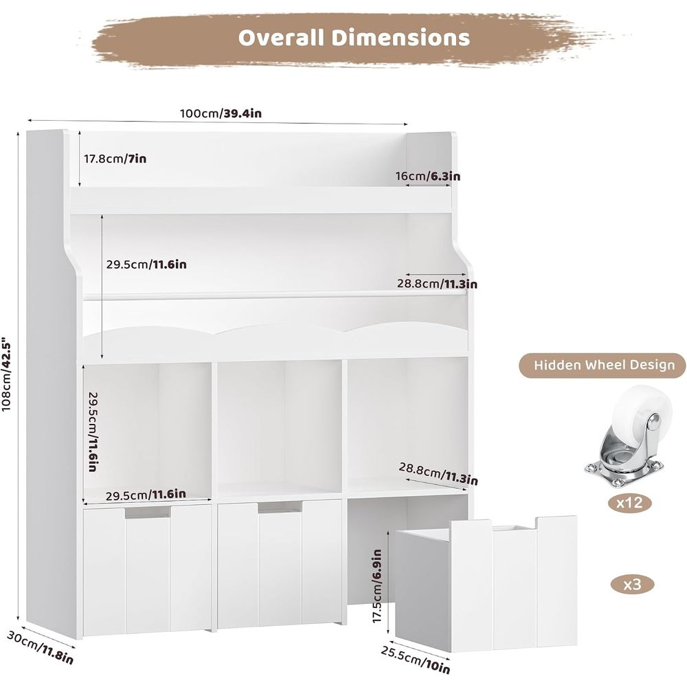 Kinderspielzeug-Aufbewahrungso – Bookcase Wood Shelf Bewertung und Preis