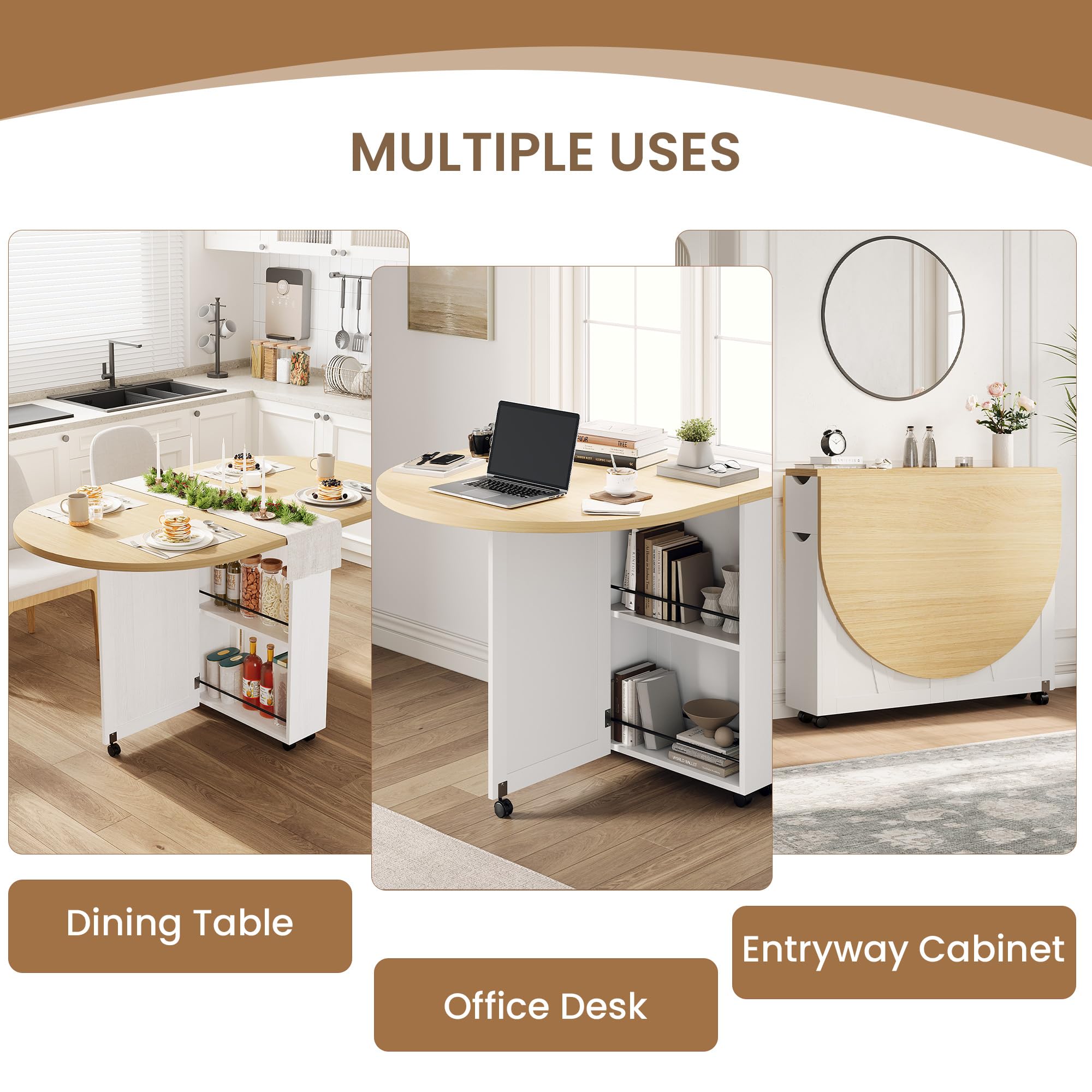 3-in-1 Klappbarer Esstisch mit – Desk Drawer Small Bewertung und Preis