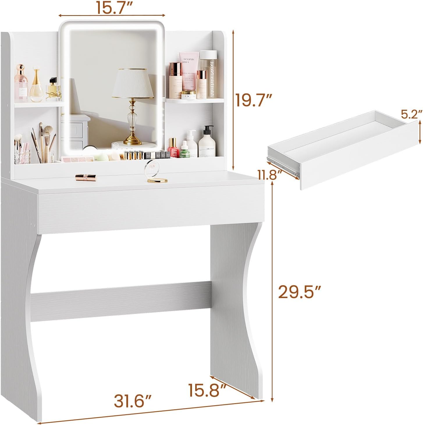 Weißer Kleiner Schminktisch mi – Desk Drawer Small Bewertung und Preis
