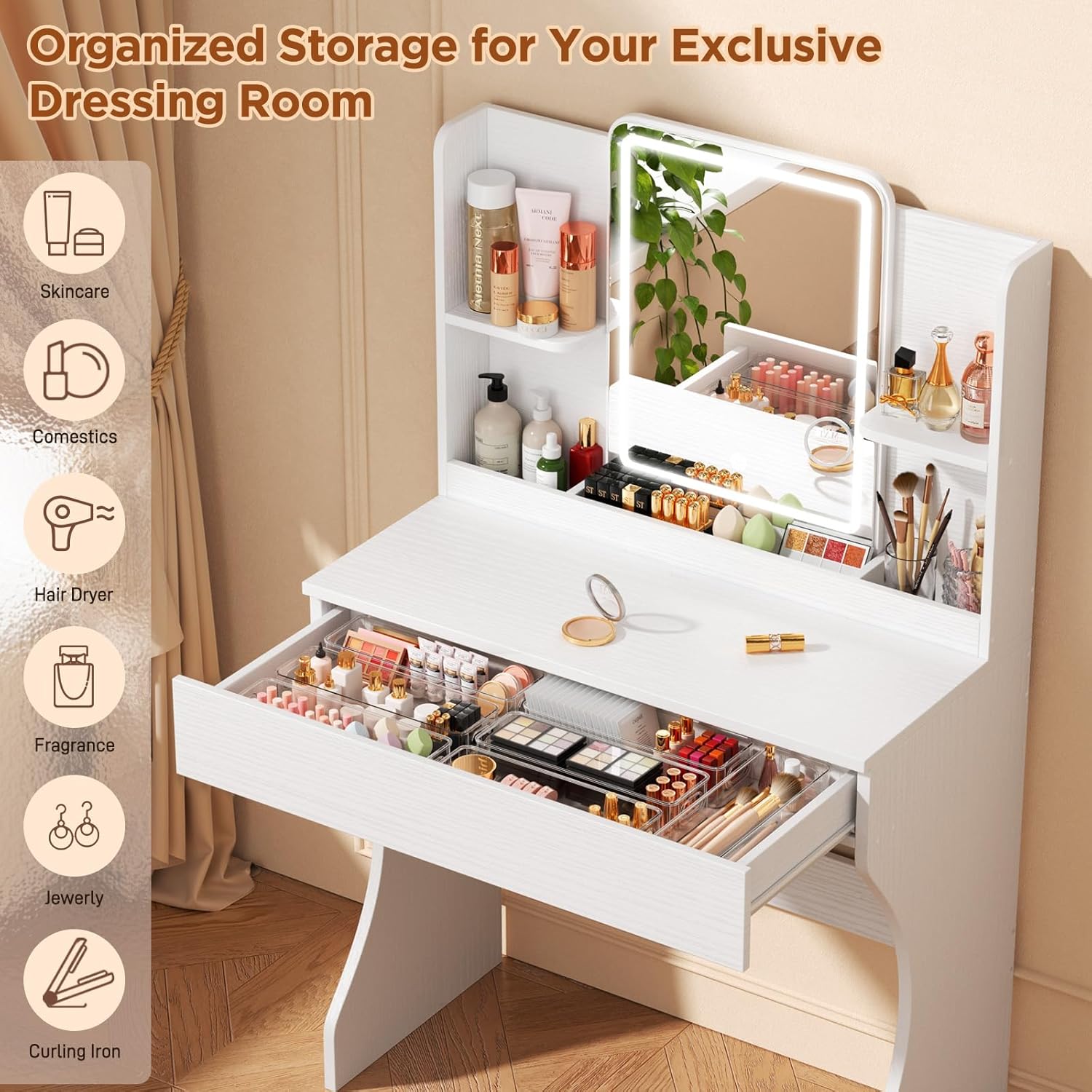 Weißer Kleiner Schminktisch mi – Desk Drawer Small Bewertung und Preis