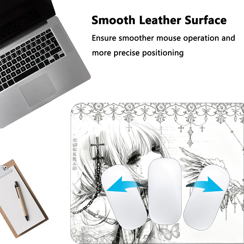 Leder-Mauspad Schwarz Weiß Ani – Home Office Pc Bewertung und Preis