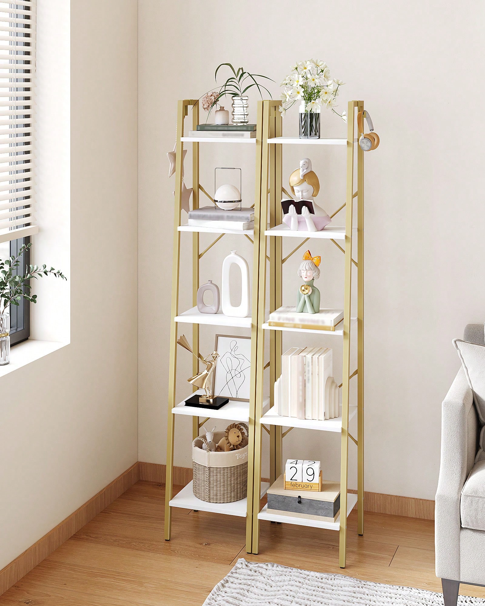 5-stufiges Leiterregal, modern – Bookcase Wood Shelf Bewertung und Preis