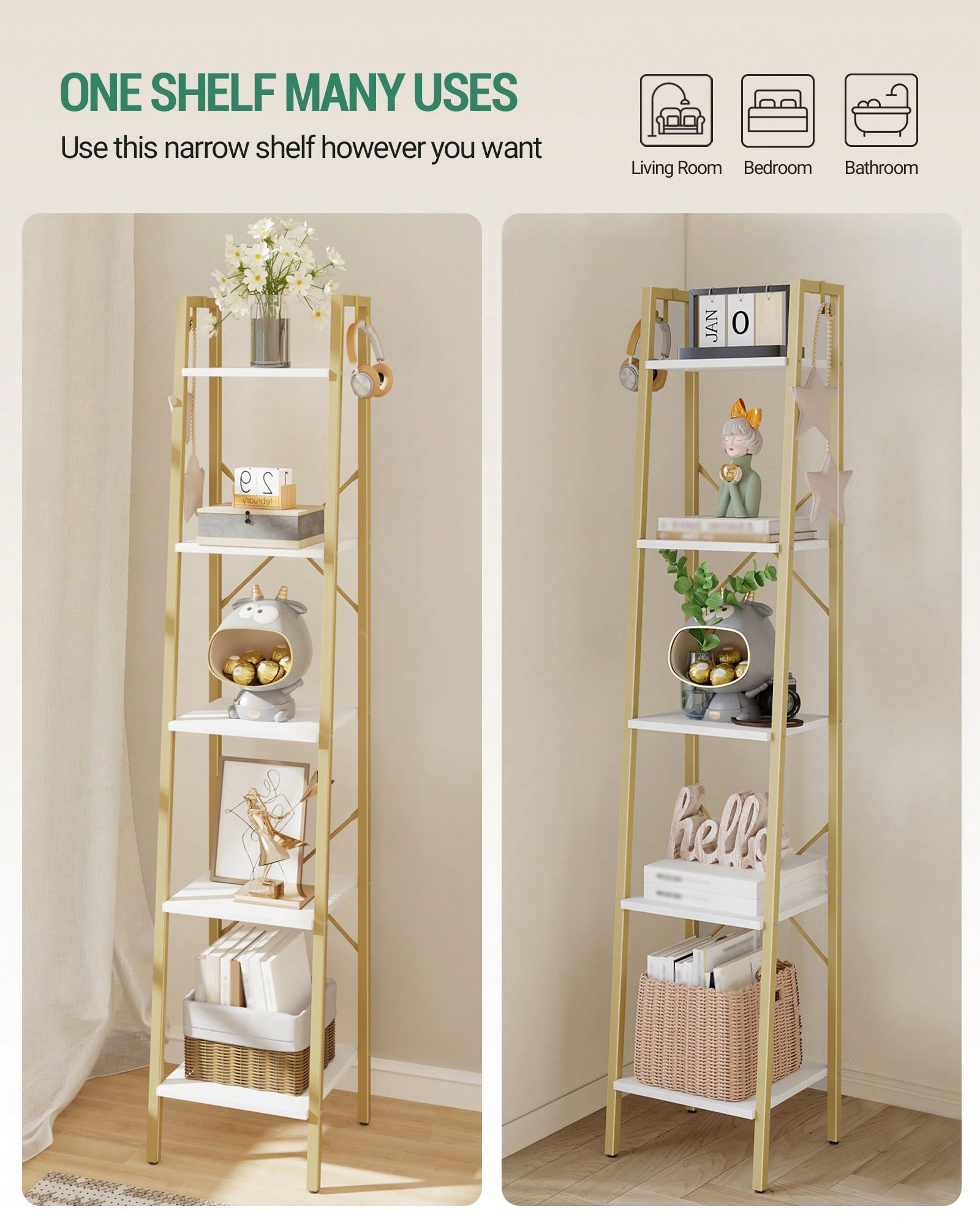 5-stufiges Leiterregal, modern – Bookcase Wood Shelf Bewertung und Preis