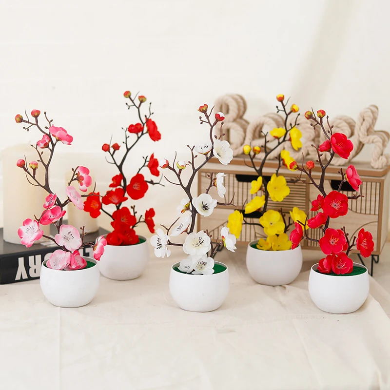 Simulierte Pflaumenblüten im T – Home Office Background Bewertung und Preis